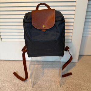 Longchamps small , foldable, backpack in dark Navy/Black